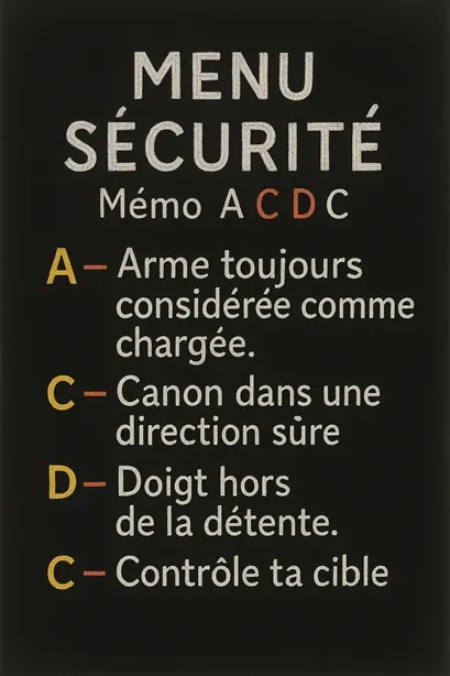 ACDC Rappel des règle de sécurité avec une arme à feu