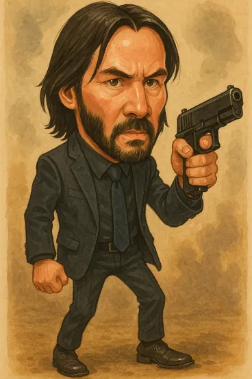Caricature de John Wick